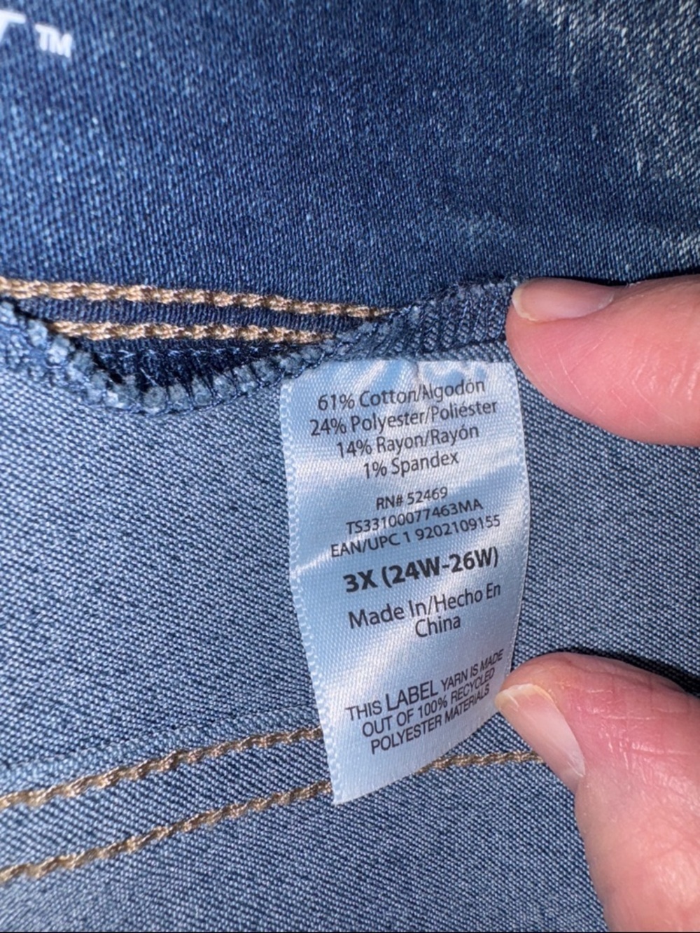 Terra & Sky Medium Blue Stretch Jeggings Sizs 3X (24W-26W) - Picture 5 of 12